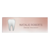 Badge D'identification Rose Gold Dental Assistant Dentiste White Tooth (Devant)