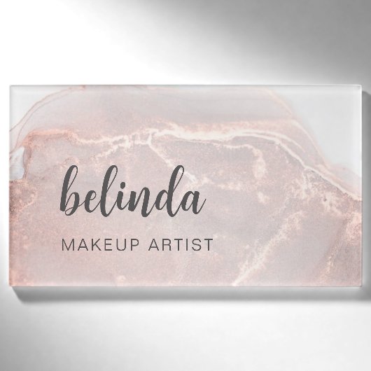 Badge D'identification Rose Gold Encre Marbre (Devant)