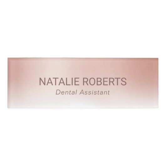 Badge D'identification Rose Gold Pastel Elegant (Devant)