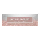 Badge D'identification Rose Gold & Silver Maquillage Artiste Salon des ch (Devant)