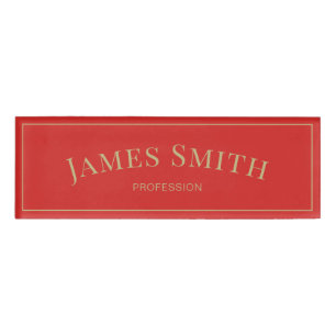 Badge D'identification Rouge Tomate Moderne Minimaliste Professionnel