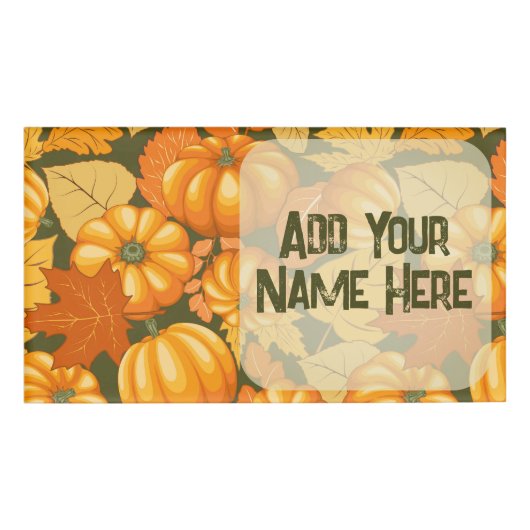 Badge D'identification Saison d'automne Halloween Citrouille Motif (Devant)