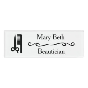 Badge D'identification Salon de beauté Beauticienne personnalisé Mots clé