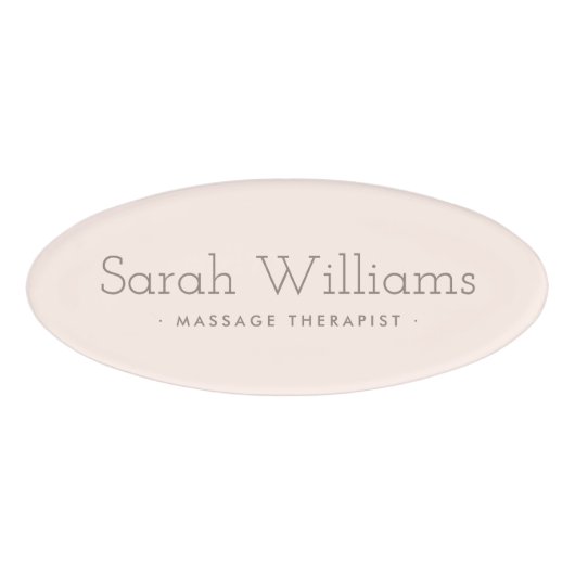 Badge D'identification Salon moderne et tendance rose pâle spa (Devant)