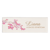 Badge D'identification Salon Spa rose Floral Beauté (Devant)