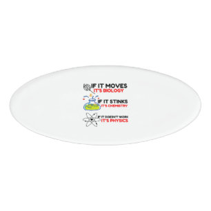 BADGE D'IDENTIFICATION SCIENCE BIOLOGY CHIMIISTRY PHYSICS