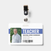 Badge d'identification scolaire de l'enseignant (Face avec clip)