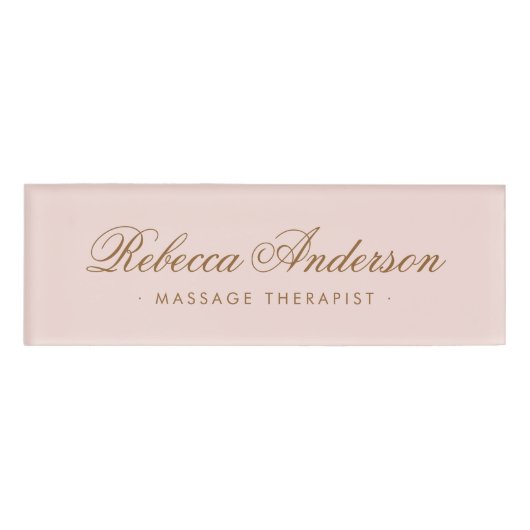 Badge D'identification Script de calligraphie rose vif (Devant)