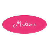 Badge D'identification Script de prénom rose chaud (Devant)
