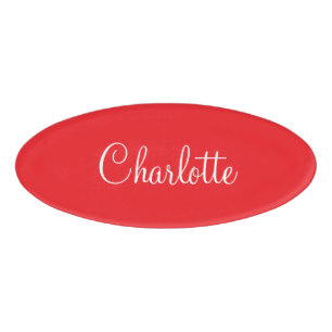 Badge D'identification Script simple élégant prénom Red Business