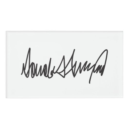 Badge D'identification Signature Trump (Devant)