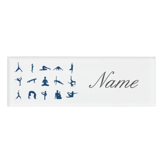 Badge D'identification Silhouette Yoga Pose Thunder_Cove (Devant)