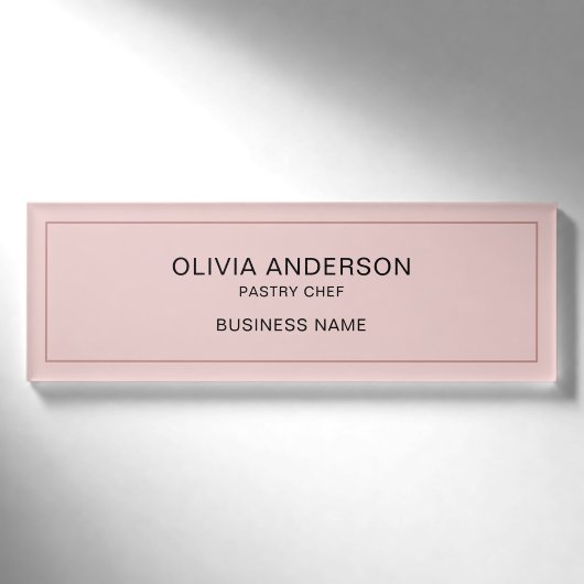 Badge D'identification Simple Bakery Rose Affaire Magnétique (Devant)