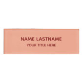 Badge D'identification Simple Basic Minimal Blush Pink Modern Title Name (Devant)