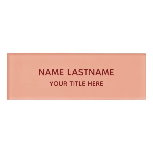 Badge D'identification Simple Basic Minimal Blush Pink Modern Title Name  (Devant)