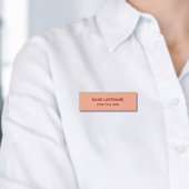 Badge D'identification Simple Basic Minimal Blush Pink Modern Title Name 