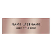 Badge D'identification Simple Basic Minimal Faux Rose Gold Titre moderne (Devant)