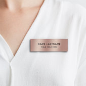 Badge D'identification Simple Basic Minimal Faux Rose Gold Titre moderne