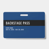 Badge d'identification simple bénévole bleu horizo (Arrière)