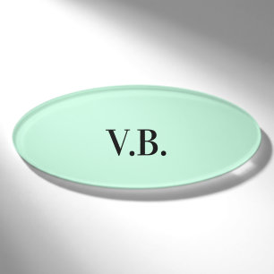 Badge D'identification Simple couleur unie ajouter nom texte monogramme