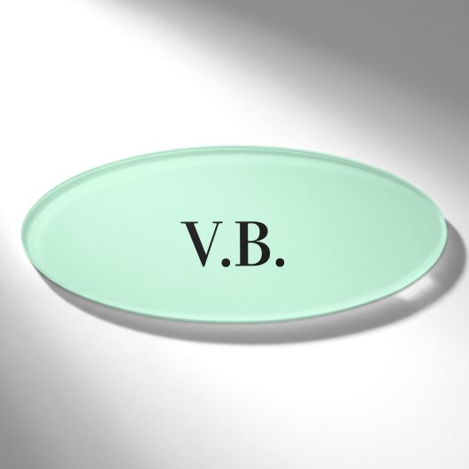 Badge D'identification Simple couleur unie ajouter nom texte monogramme (Devant)