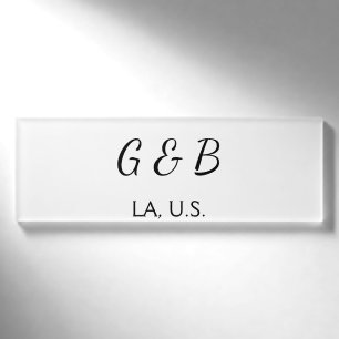 Badge D'identification SIMPLE MINIMAL add your couple name city name text