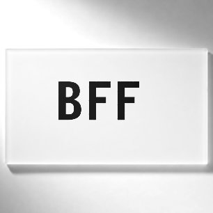 Badge D'identification Simple minimal BFF meilleures amies famille nom pe