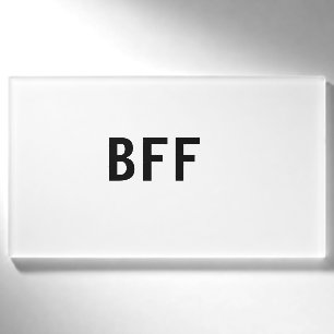 Badge D'identification Simple minimal BFF meilleures amies famille nom pe