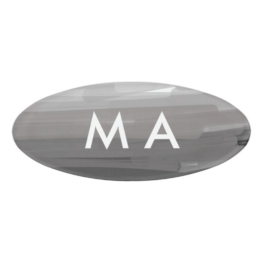Badge D'identification Simple monogramme ajouter votre nom lettre man min (Devant)