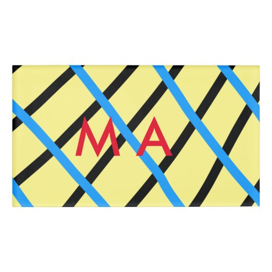 Badge D'identification Simple monogramme ajouter votre nom lettre man min (Devant)