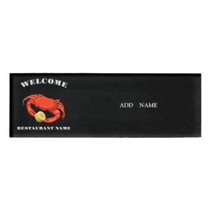 Badge D'identification Simple Red cri maïs fruits de mer Nom du logo du r