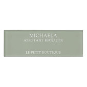 Badge D'identification Simple Sage Green Professionnel (Devant)
