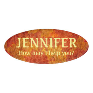 Badge D'identification Simple saisonnier de feuille d'automne