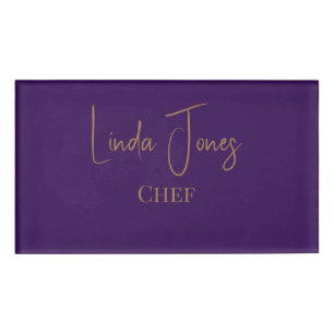 Badge D'identification Simple violet simple