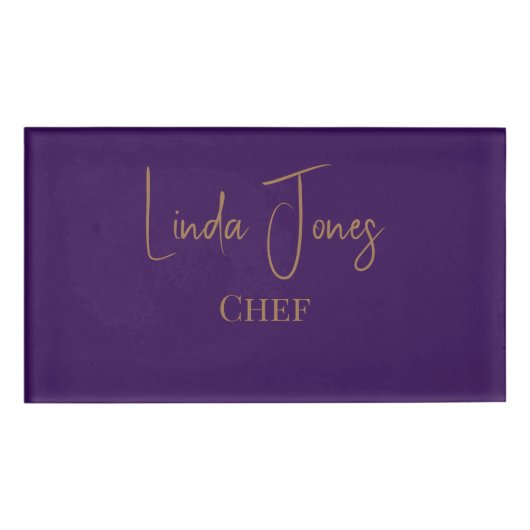 Badge D'identification Simple violet simple (Devant)