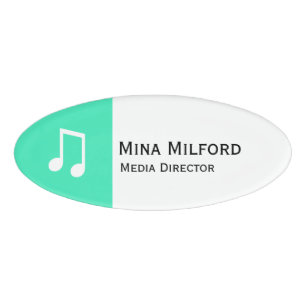 Badge D'identification Simplement symboles - NOTE de MUSIQUE + votre