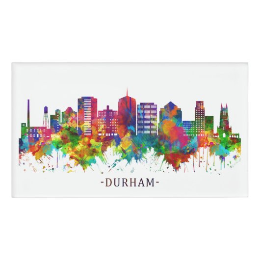 Badge D'identification Skyline Durham Caroline du Nord (Devant)