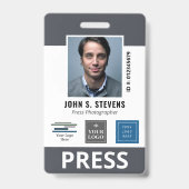 Badge d'identification Slate Gray 3 Logos Press (Avant)