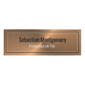 Badge D'identification Sleek Metallic Cuivre Fleur Professionnel (Devant)