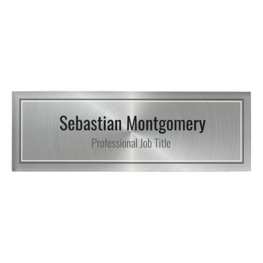 Badge D'identification Sleek Metallic Sheen Identification professionnell (Devant)