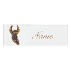 Badge D'identification Sloth Hanging Out Thunder_Cove