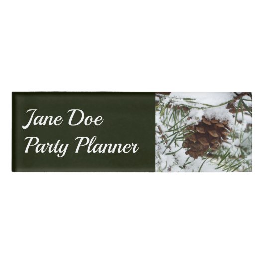 Badge D'identification Snowy Pine Cone I (Devant)