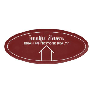 Badge D'identification Société Immobilière Rouge Realtor Personnalisé