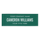 Badge D'identification Société, nom et titre forêt vert magnétique (Devant)