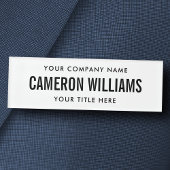 Badge D'identification Société, nom et titre magnétique blanc