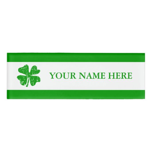 Badge D'identification St Patrick's Day irish clover étiquettes de nom ma (Devant)