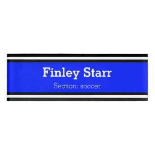 Badge D'identification STRIPES SPORTIVES - Royal Black White + vos idées