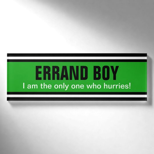 Badge D'identification STRIPES SPORTIVES - Vert Noir Blanc + vos idées (Devant)