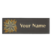 Badge D'identification Style Batik Floral Abstrait africain (Devant)