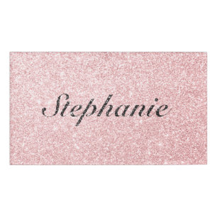 Badge D'identification Style de Parties scintillant rose de nom personnal
